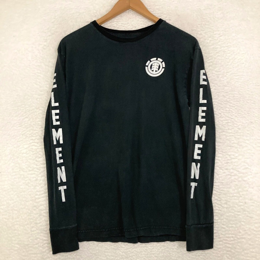 Vtg Element Shirt Men L (Fits Like Small) Long Sleeve Logo Skater‎ Y2K Tee